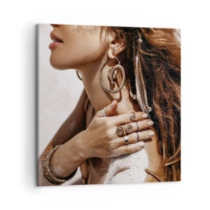 Lærredstryk - Billede på lærred - Dronning af den vilde strand - 50x50 cm