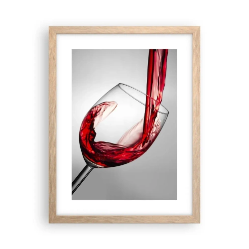 Plakat i ramme af lyst egetræ - Farve - bevægelse - lyd - 30x40 cm