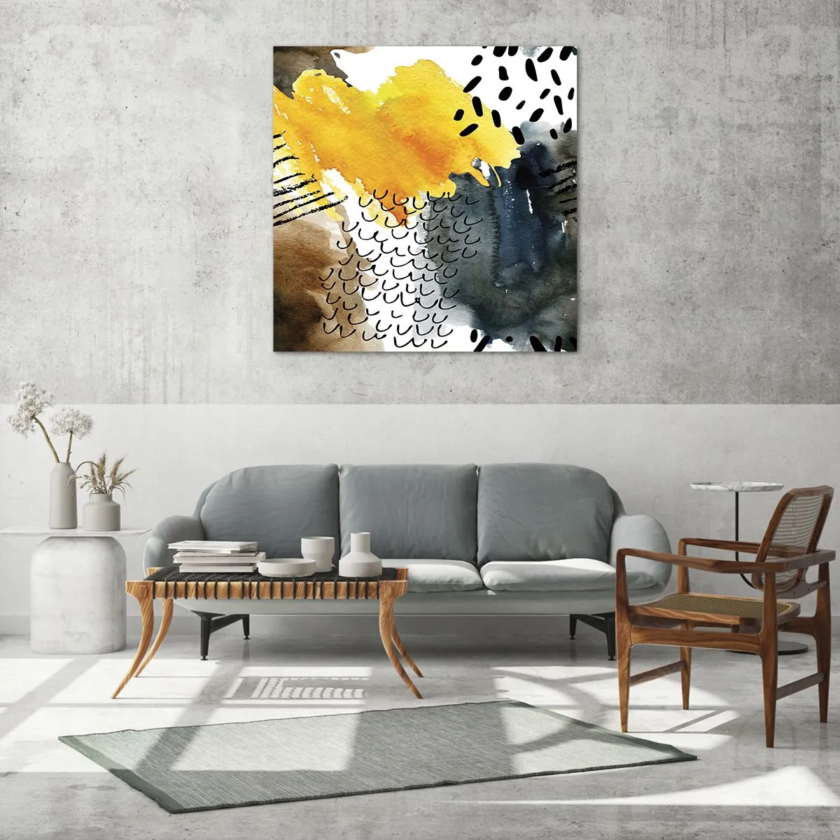 Billede på glas - Et møde mellem elementerne - 70x70 cm