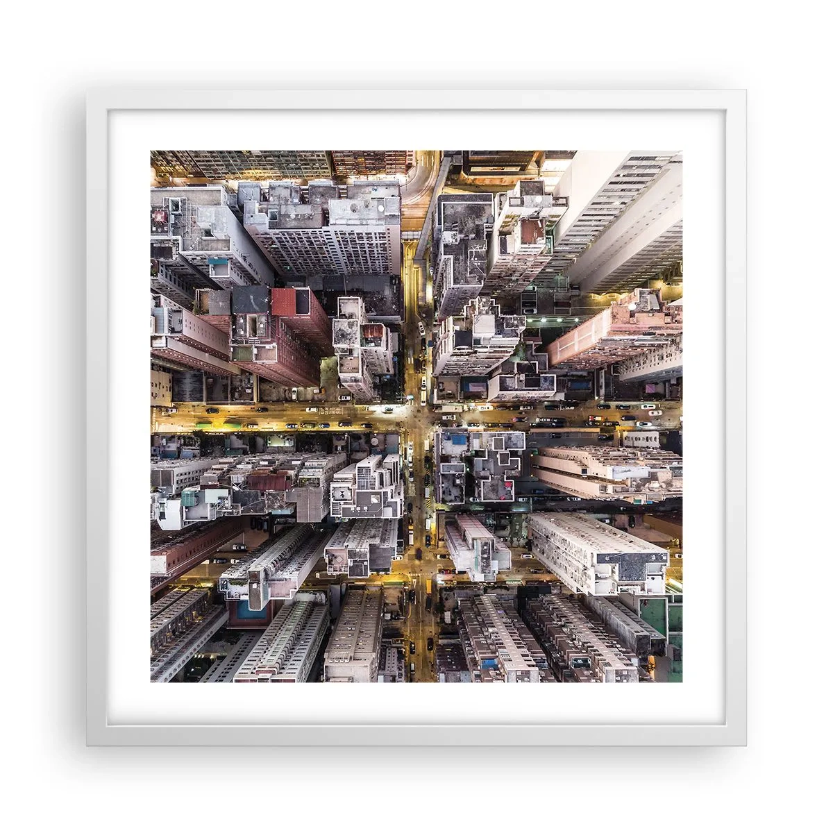 Plakat i hvid ramme - Hilsner fra Hong Kong - 50x50 cm