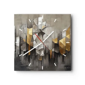 Vægur, Uret - Komposition lavet af is og lys - 30x30 cm