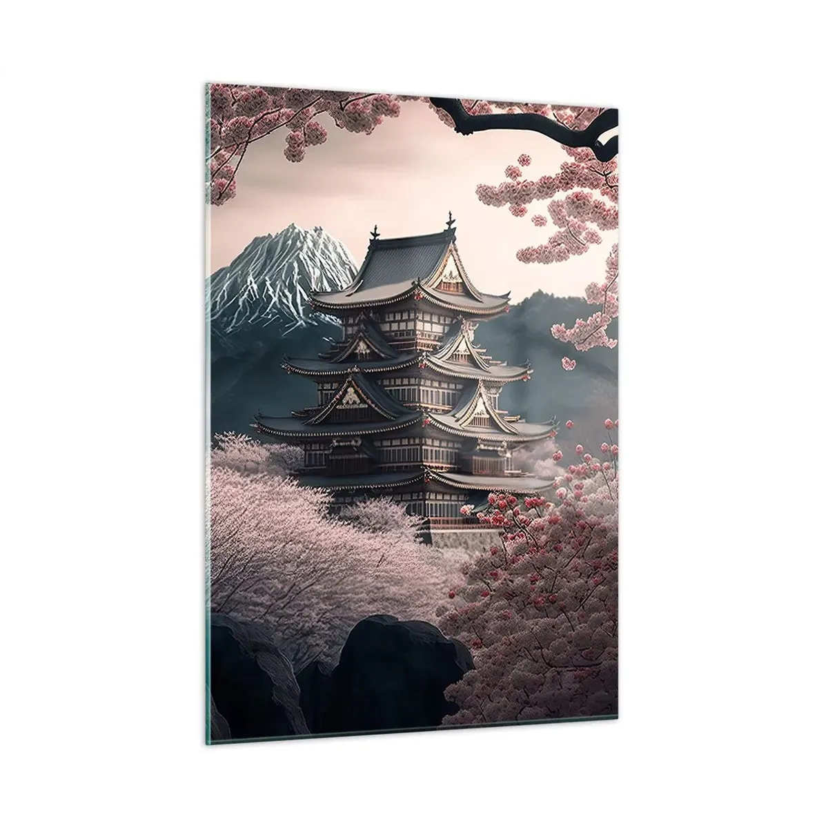 Billede på glas - Kirsebærblomsternes land - 50x70 cm