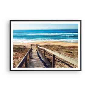 Plakat i sort ramme - Løb! - 100x70 cm