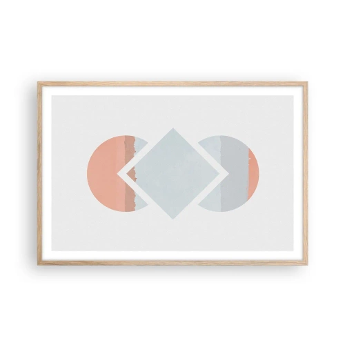 Plakat i ramme af lyst egetræ - Situationen er klar - 91x61 cm