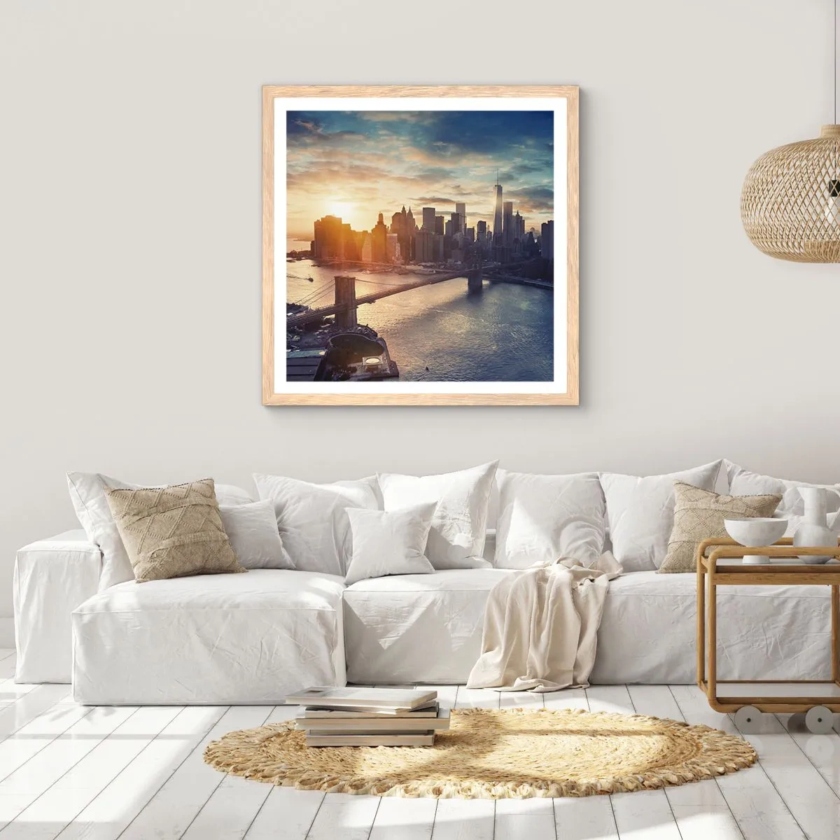 Plakat i ramme af lyst egetræ - Et monument til vestlig kultur - 50x50 cm