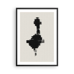 Plakat i sort ramme - Minimalistisk abstraktion i sort-hvid - 50x70cm - Fantasiens vibrationer - Moderne vægdekoration til stue og soveværelse ARTTOR