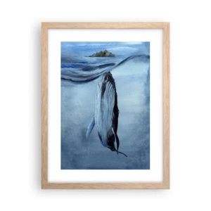 Plakat i ramme af lyst egetræ - To verdener i nord - 30x40 cm