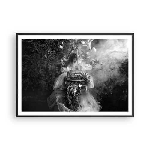 Plakat i sort ramme - Selve Moder - Naturen - 100x70 cm