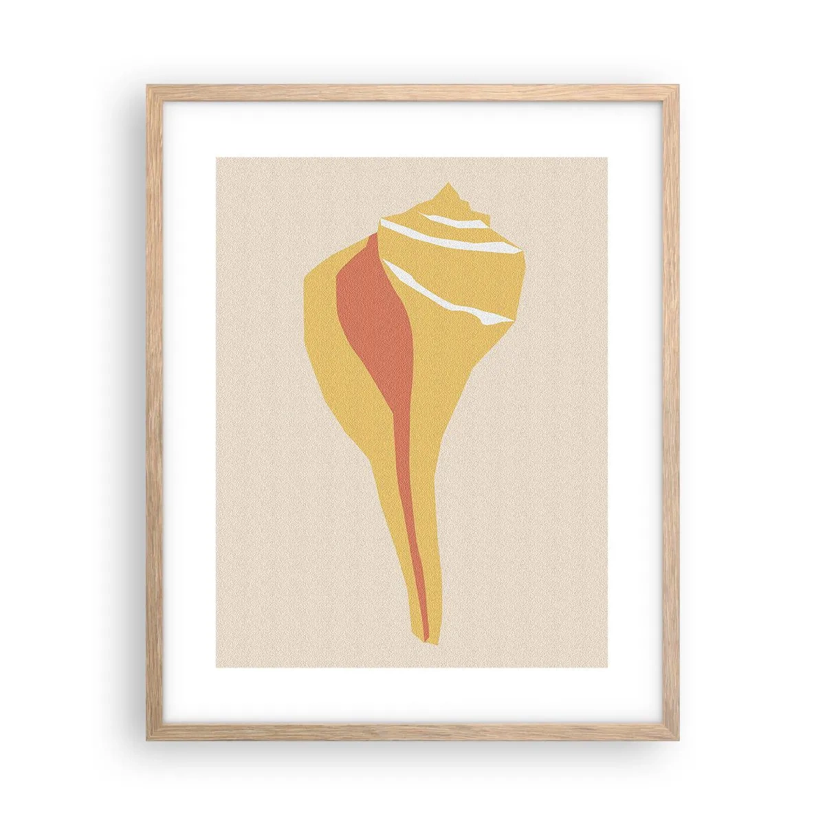 Plakat i ramme af lyst egetræ - Organisk abstraktion - vækst - 40x50 cm