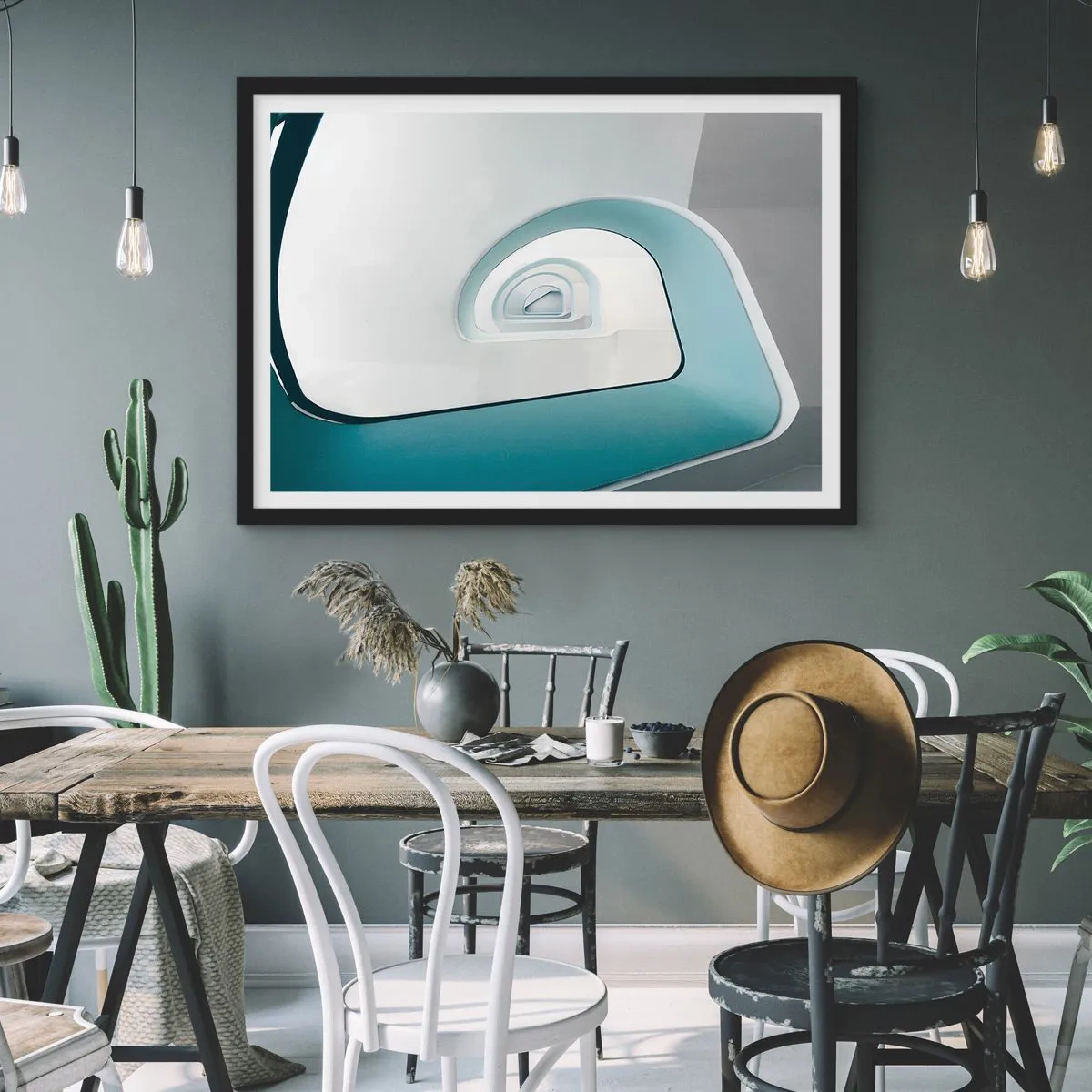 Plakat i sort ramme - Til bunden af det blå - 91x61 cm