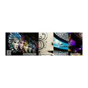 Prøve Fototapet Selvklæbende Deluxe Sticker - Mysterium i guld og sølv - Venetiansk maske, Venedig, Karneval - 100x30 cm