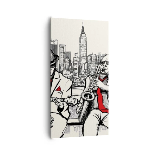 Lærredstryk - Billede på lærred - New York improvisation - 65x120 cm