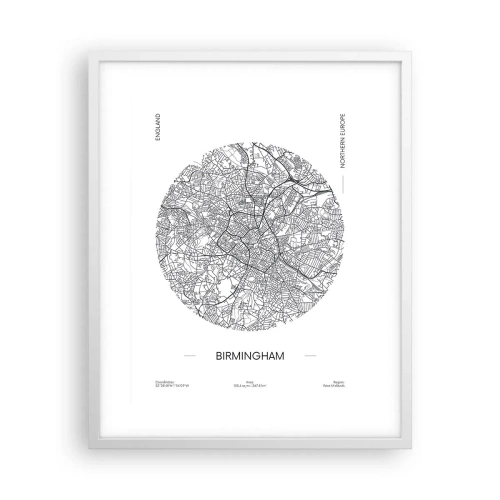 Plakat i hvid ramme - Birminghams anatomi - 40x50 cm