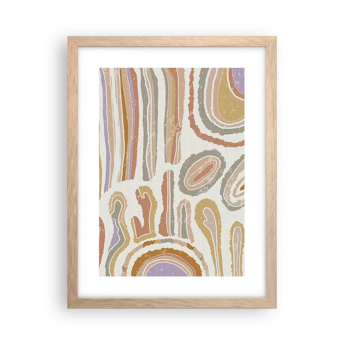 Plakat i ramme af lyst egetræ - Farverige tværsnit - 30x40 cm