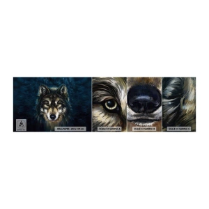 Prøve Fototapet Selvklæbende Deluxe Sticker - Alfa? Og omega - Ulv, Dyr, Maleri - 100x30 cm