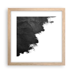 Plakat i ramme af lyst egetræ - Elementer: jord - 30x30 cm