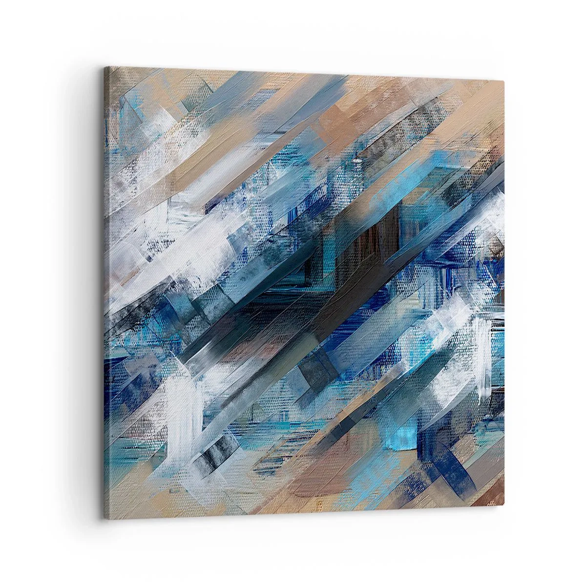 Lærredstryk - Billede på lærred - På en blå skråning - 60x60 cm