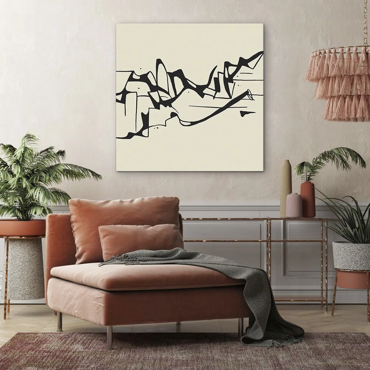 Lærredstryk - Billede på lærred - Måske et landskab - 50x50 cm