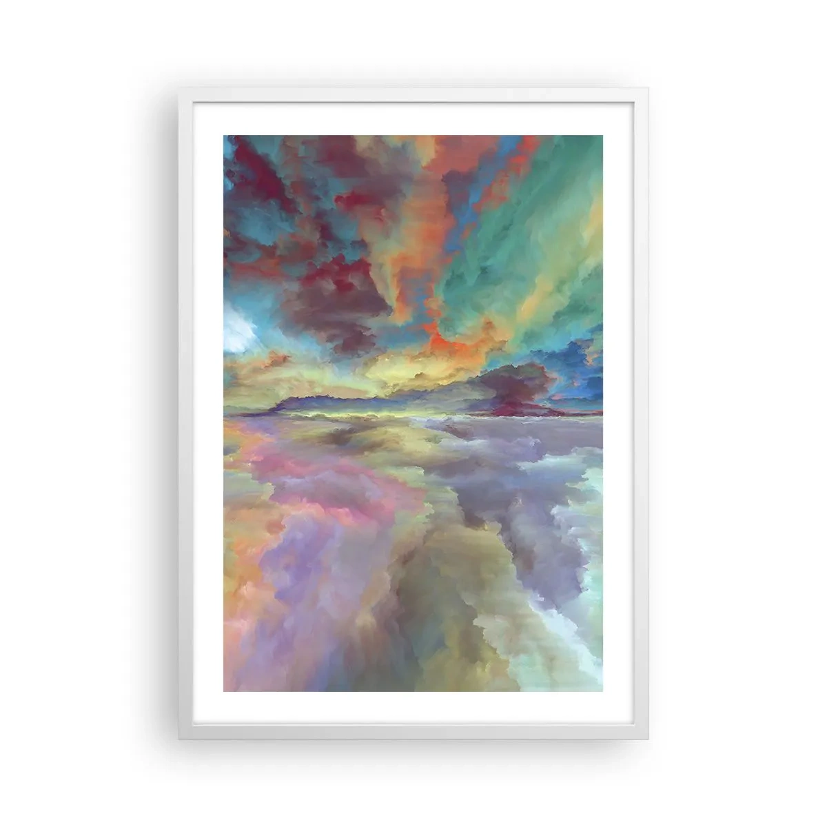 Plakat i hvid ramme - To himle - 50x70 cm