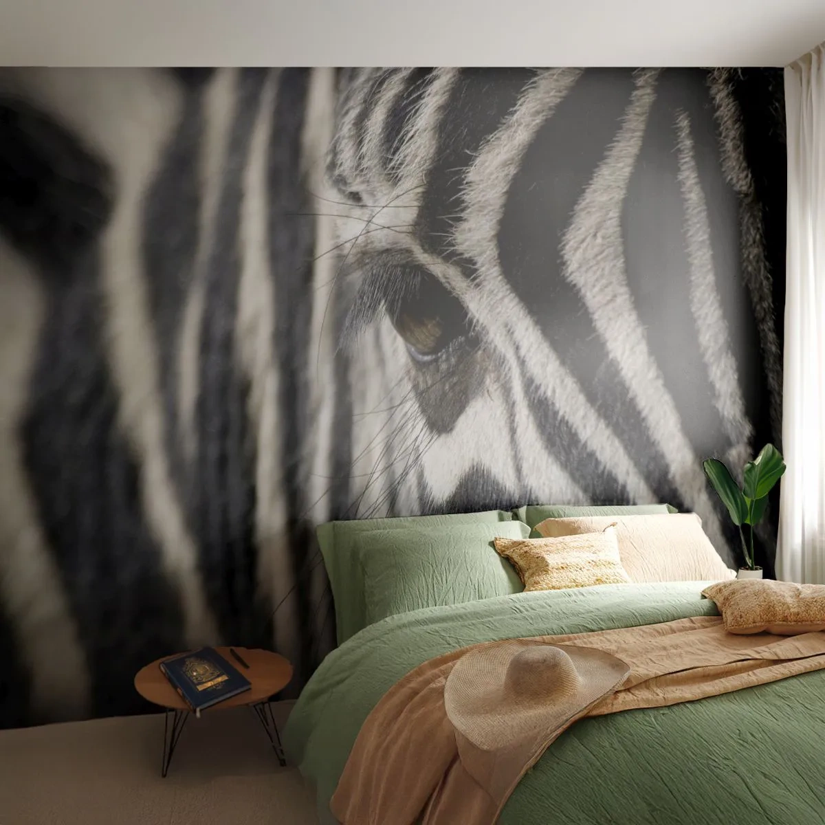 Fototapet Premium Canvas - Stribet portræt - Dyr, Ribben, Afrika - 250x175 cm
