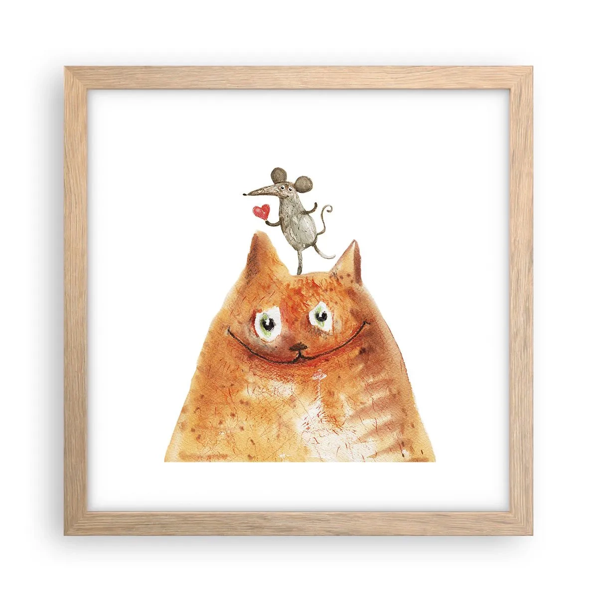 Plakat i ramme af lyst egetræ - Kærlighedens paradokser - 30x30 cm