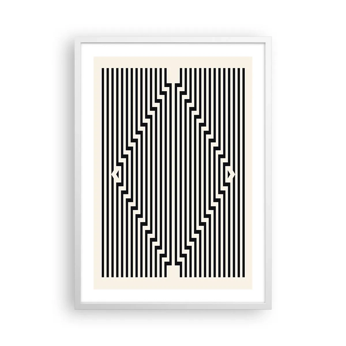 Plakat i hvid ramme - Geometrisk illusion - 50x70 cm