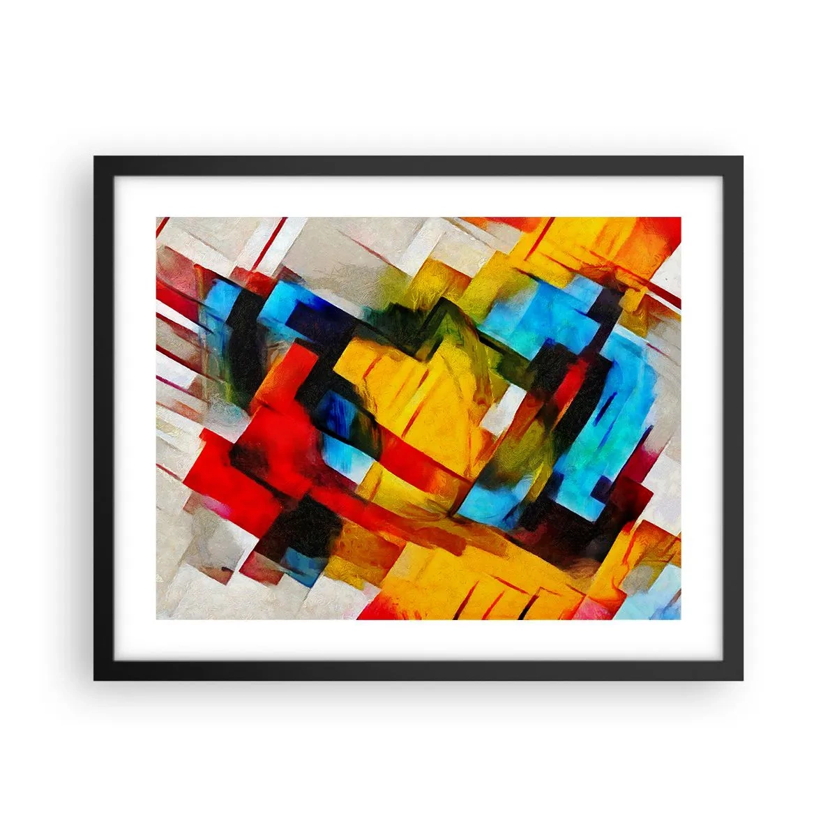 Plakat i sort ramme - Flerfarvet lagdeling - 50x40 cm