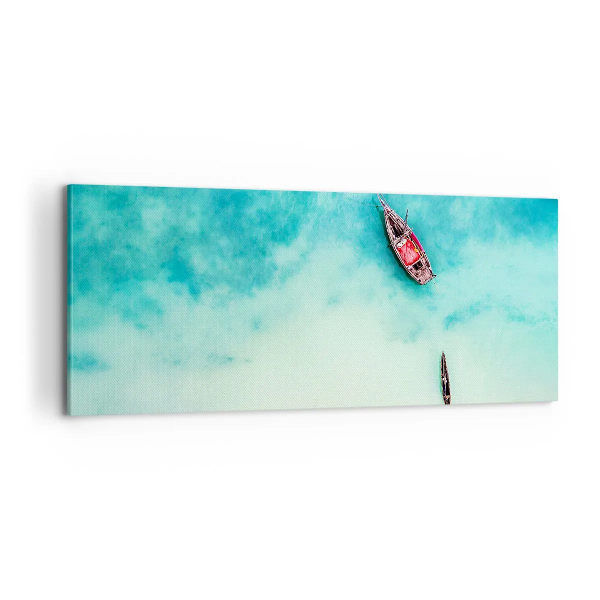 Lærredstryk - Billede på lærred - For på Zanzibars strande, når det overskydende vand... - 100x40 cm