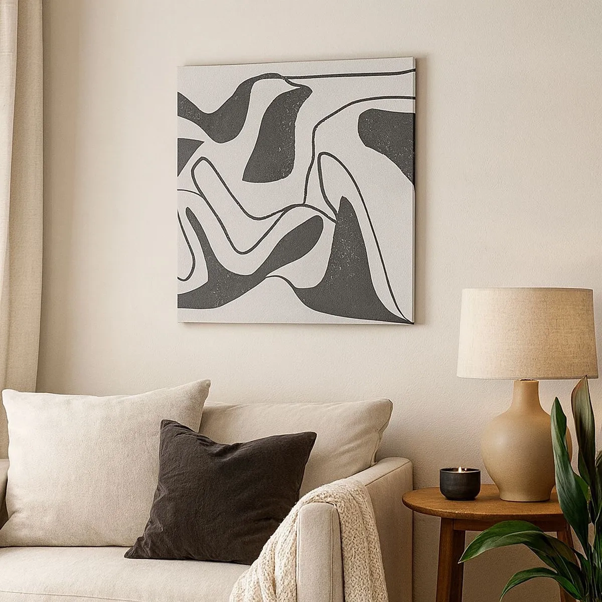 Lærredstryk - Billede på lærred - Abstrakt leg i en labyrint - 30x30 cm