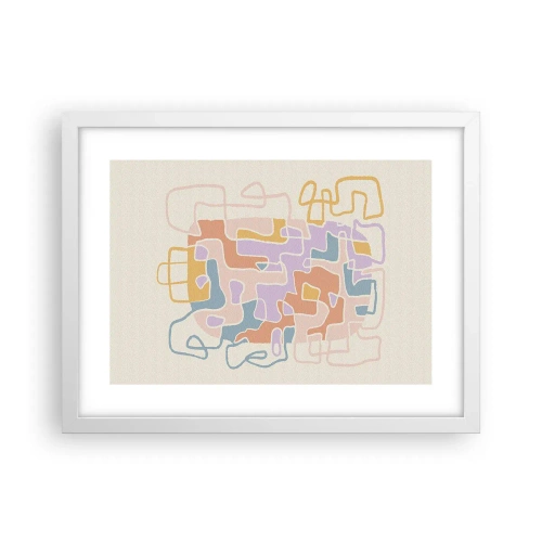 Plakat i hvid ramme - Labyrint - et glædeligt eventyr - 40x30 cm