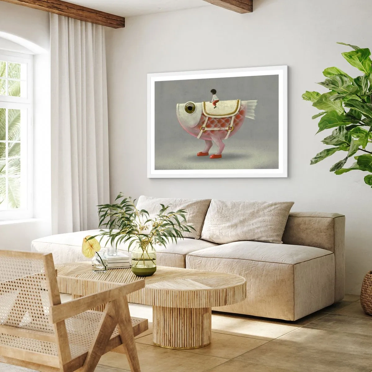 Plakat i hvid ramme - Rybonski rytter - 50x40 cm
