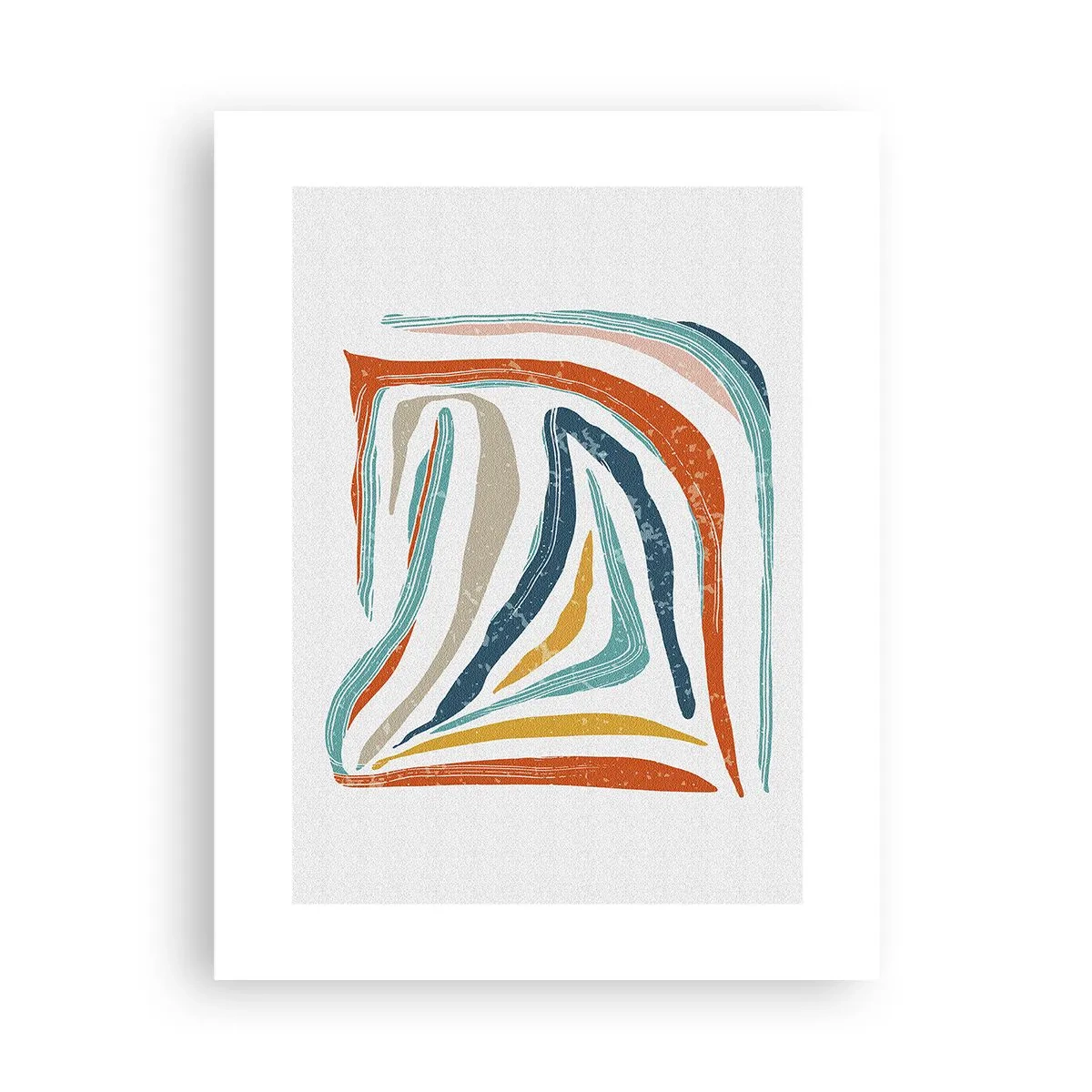 Plakat - Venligt smilende abstraktion - 30x40 cm