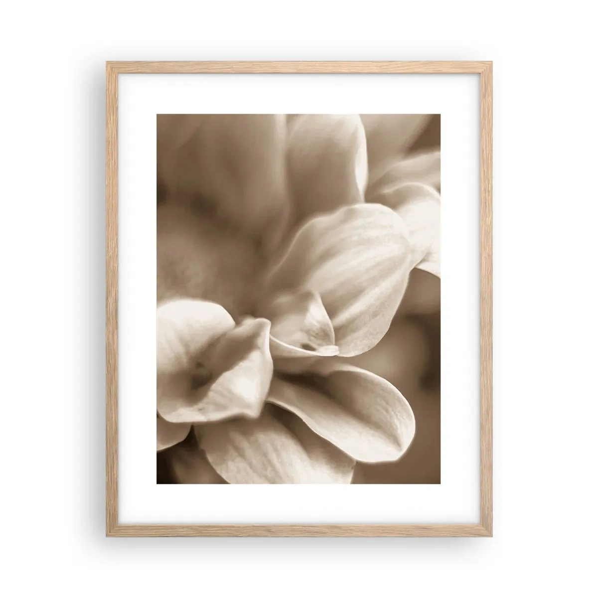 Plakat i ramme af lyst egetræ - Blid som et smil - 40x50 cm