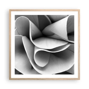Plakat i ramme af lyst egetræ - Hvad der sker i rummet - 60x60 cm