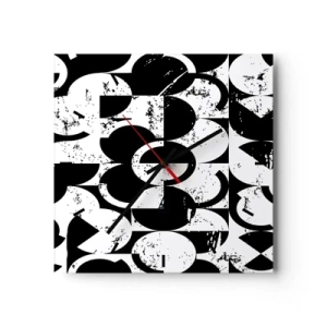 Vægur, Uret - Hvid er hvid og sort er sort - 30x30 cm