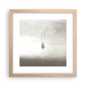 Plakat i ramme af lyst egetræ - Barnet i os selv - 30x30 cm