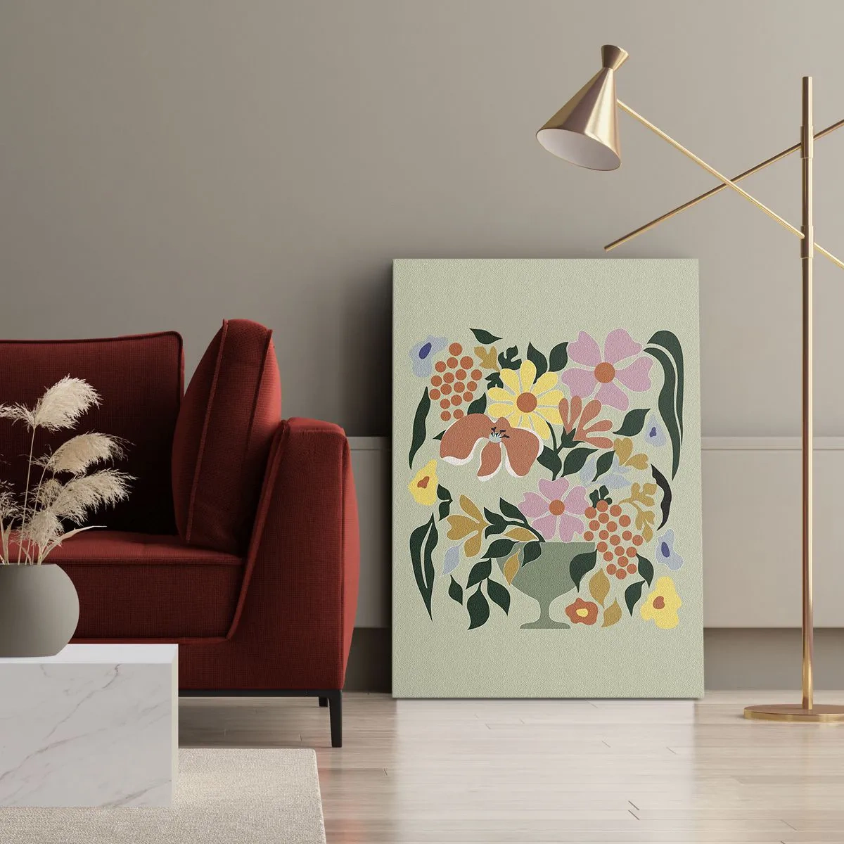 Lærredstryk - Billede på lærred - En buket fuld af liv - 50x70 cm