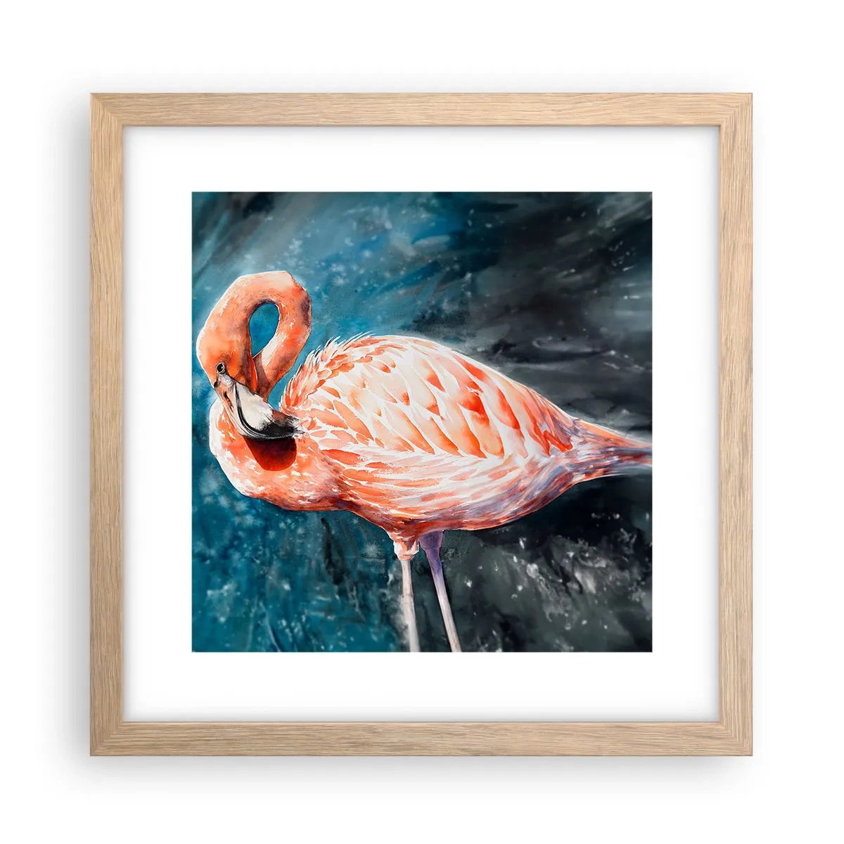 Plakat i ramme af lyst egetræ - Dekorativ af natur - 30x30 cm