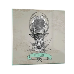 Billede på glas - Synet af sankt Hubertus - 60x60 cm