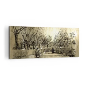 Lærredstryk - Billede på lærred - Et øjeblik med fjer - 100x40 cm