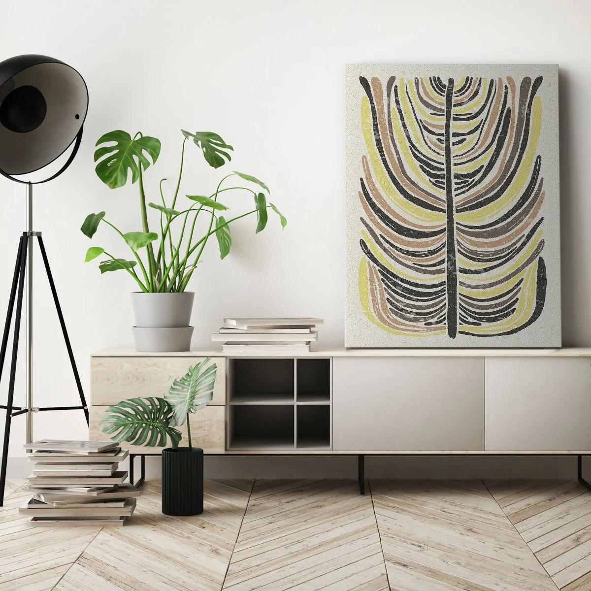 Lærredstryk - Billede på lærred - Levende abstraktion - 50x70 cm