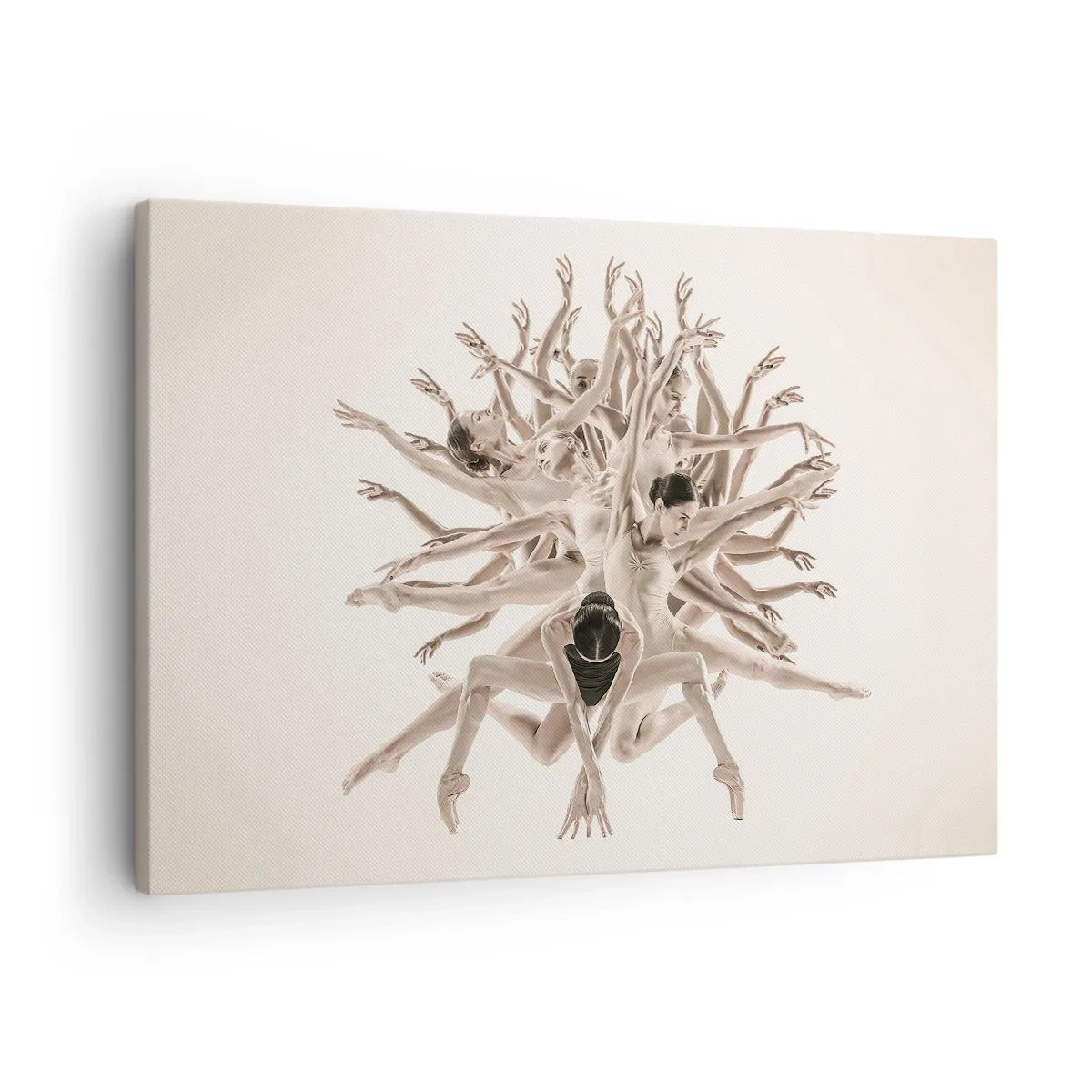 Lærredstryk - Billede på lærred - Abstrakt komposition af dansere i bevægelse - 70x50cm - Blomstrende i dans - Moderne vægdekoration til stue og soveværelse ARTTOR