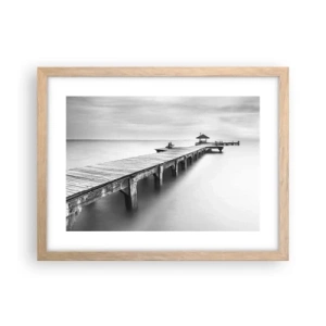 Plakat i ramme af lyst egetræ - Ind i det fjerne - 40x30 cm