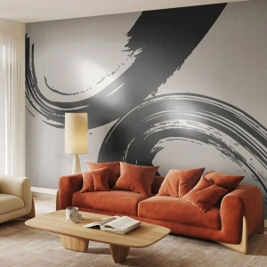 Fototapet Premium Canvas - Fejende og cirkulær - Stykke, Børste, Minimalisme - 150x105 cm
