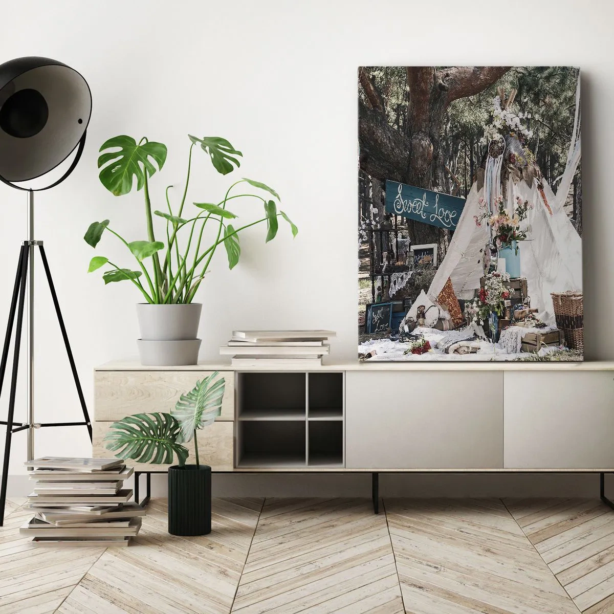 Lærredstryk - Billede på lærred - Make love… - 50x70 cm