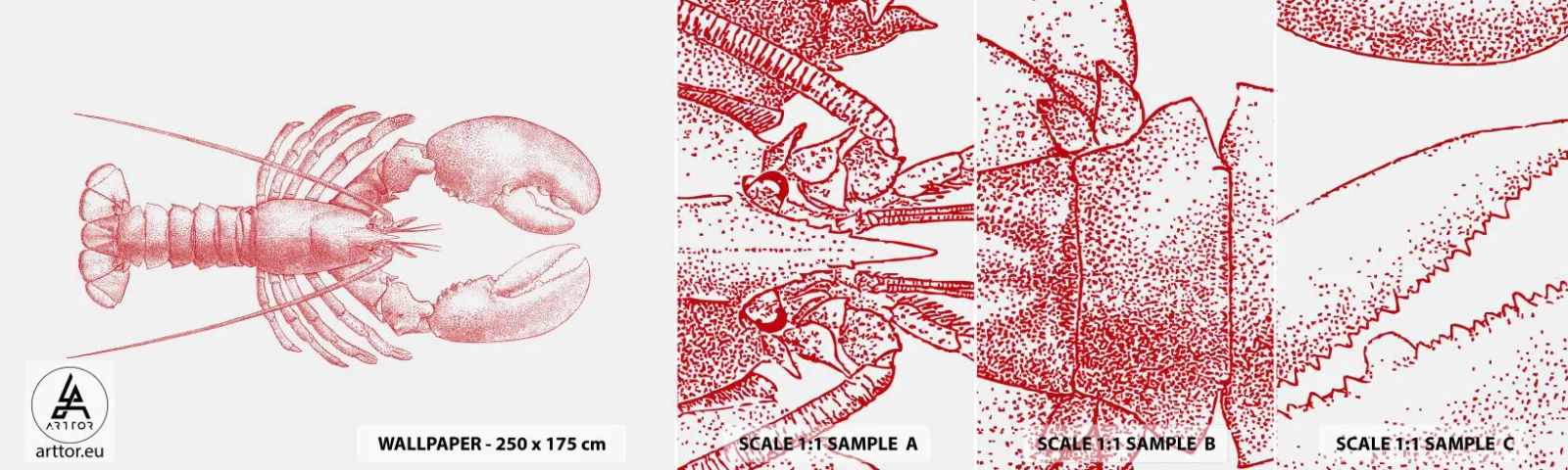 Prøve Fototapet Selvklæbende Deluxe Sticker - Hummer, der er Homer værdig - Hummer, Fisk og skaldyr, Skaldyr - 100x30 cm