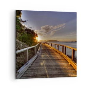 Lærredstryk - Billede på lærred - Gå, bliv ved med at gå mod solen - 60x60 cm