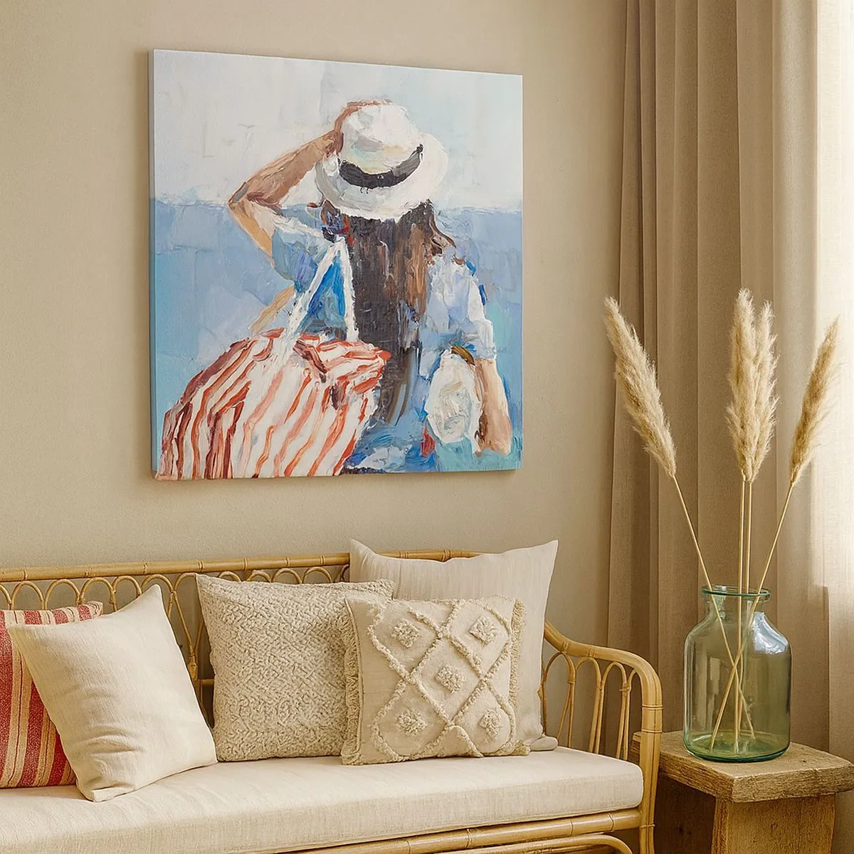 Lærredstryk - Billede på lærred - Velkommen på ferie - 30x30 cm