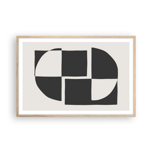 Plakat i ramme af lyst egetræ - Antitese - syntese - 91x61 cm