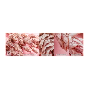Prøve Fototapet Premium Sand - Blomsterkaskade i lyserødt - Tørrede blomster, Buket blomster, Blomster - 100x30 cm